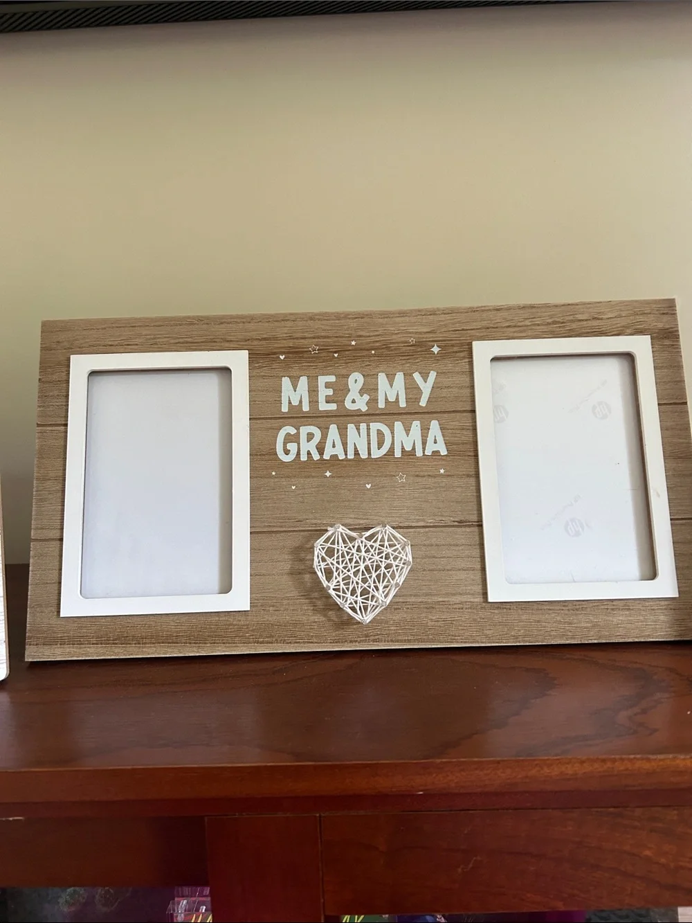 Grandparent Picture Frame Set - White and Brown Wood Finish